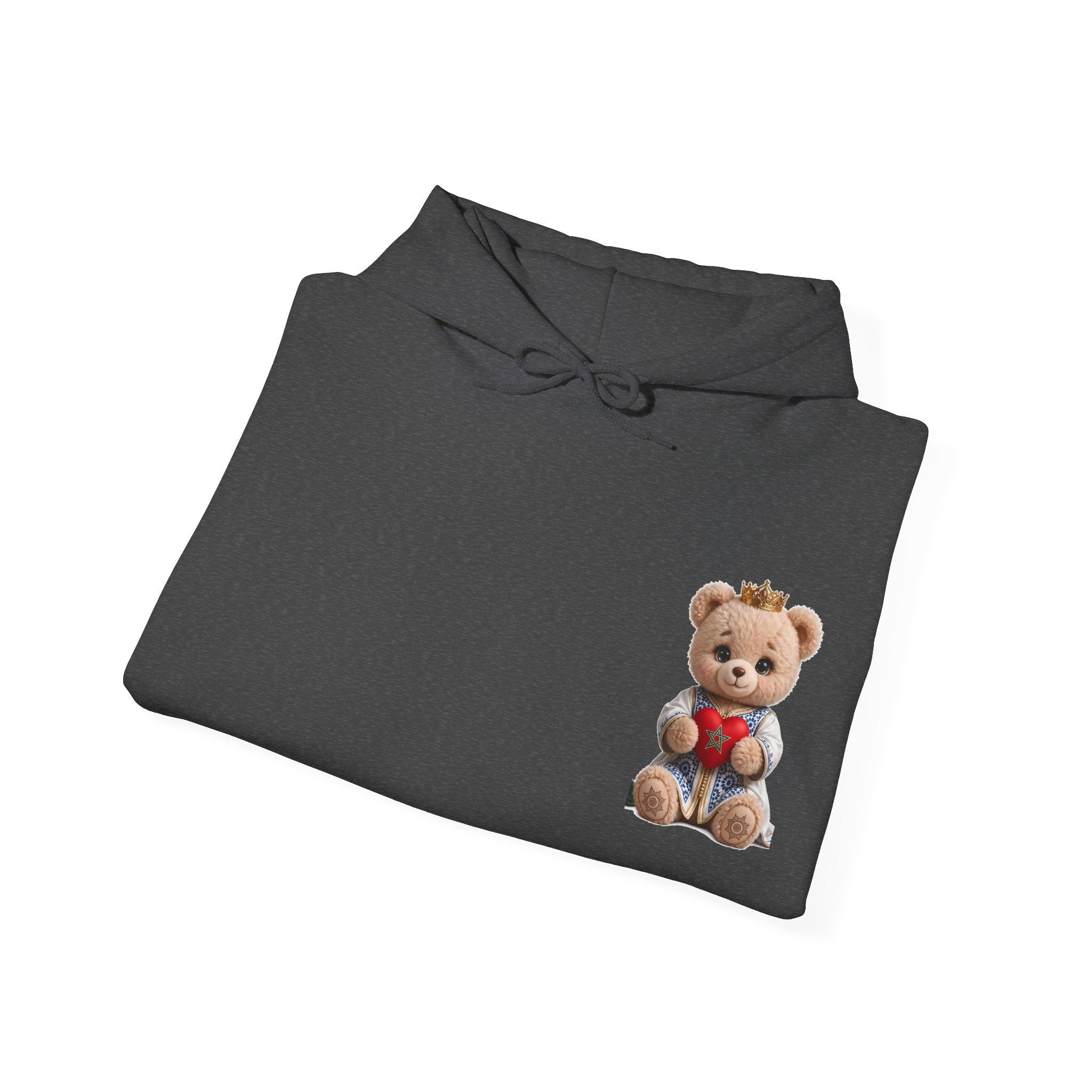 Teddy Bear Hoodie — Cute Crowned Bear Holding Heart Pullover - LUMÏA