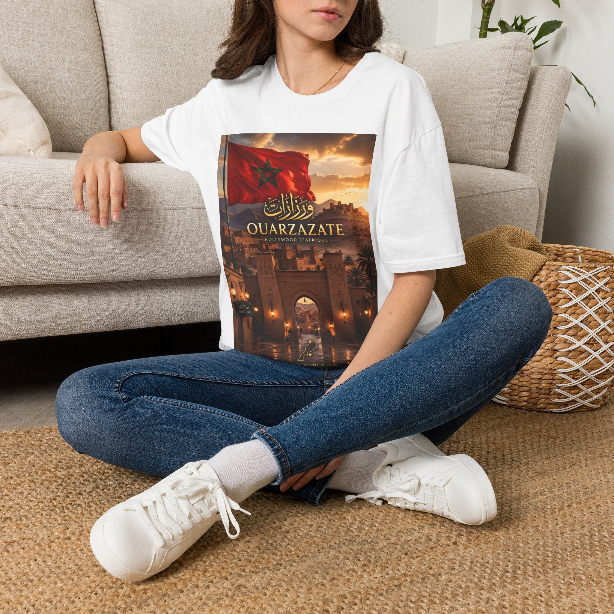 Ouarzazate Morocco Flag T‑Shirt — Moroccan Sunset Travel Tee