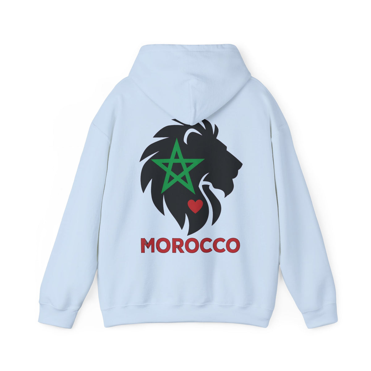 Sweat à capuche Lion du Maroc – Étoile verte et cœur rouge - LUMÏA