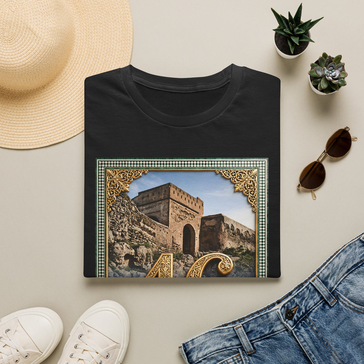 46 Meknès Ramparts T-Shirt — Moroccan Ancient Walls Graphic Tee - LUMÏA