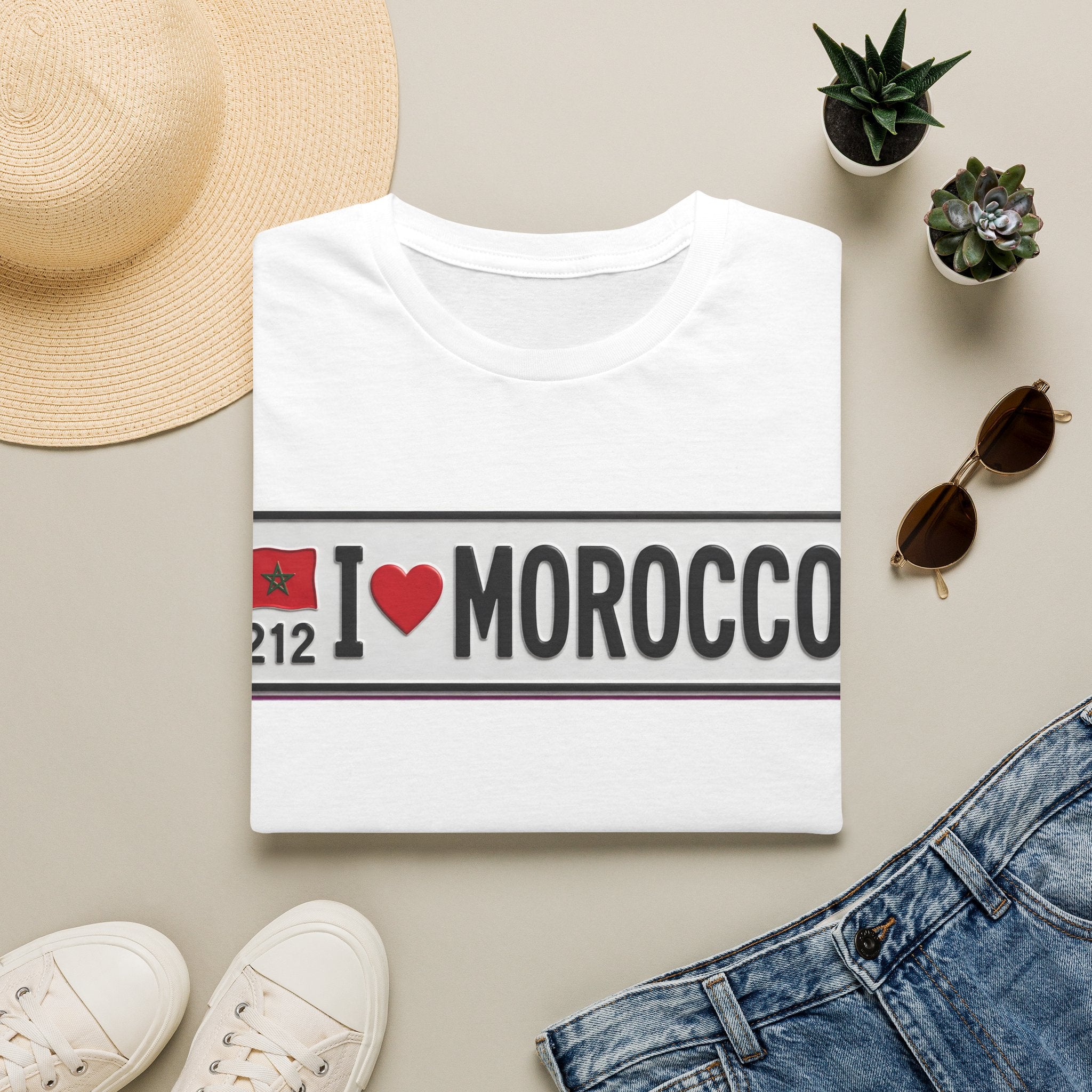 I Morocco T-Shirt — Passport Plate Travel Tee - LUMÏA