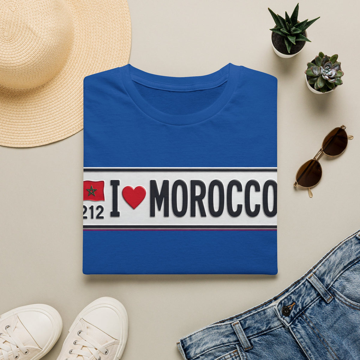 I Morocco T-Shirt — Passport Plate Travel Tee - LUMÏA
