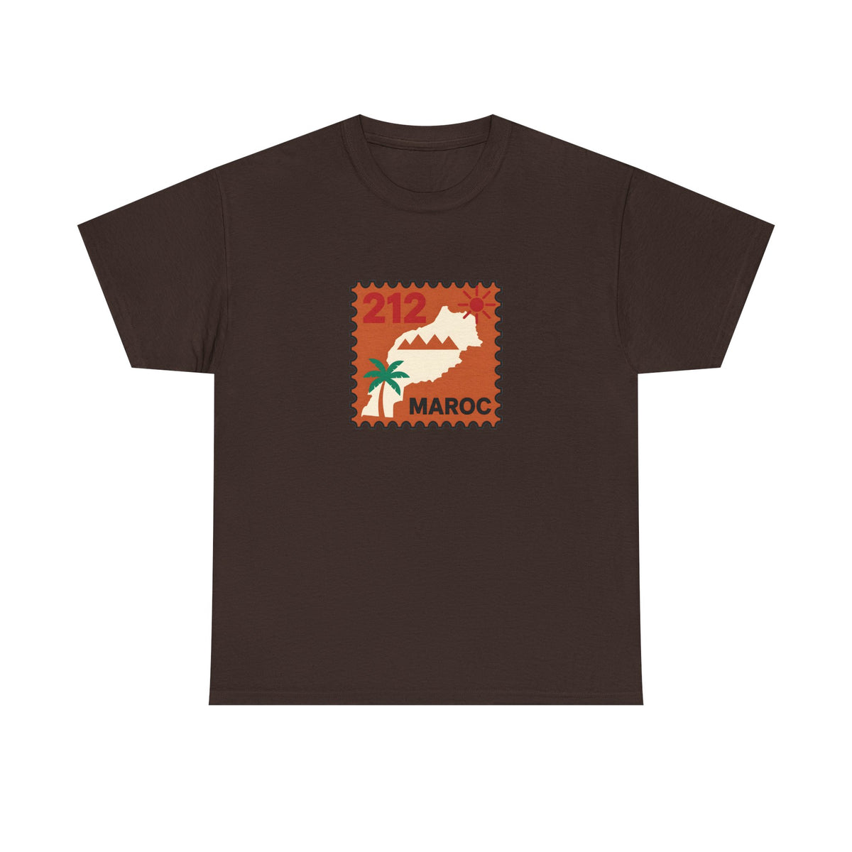 T-shirt Timbre Maroc 212 — Style voyage vintage - LUMÏA