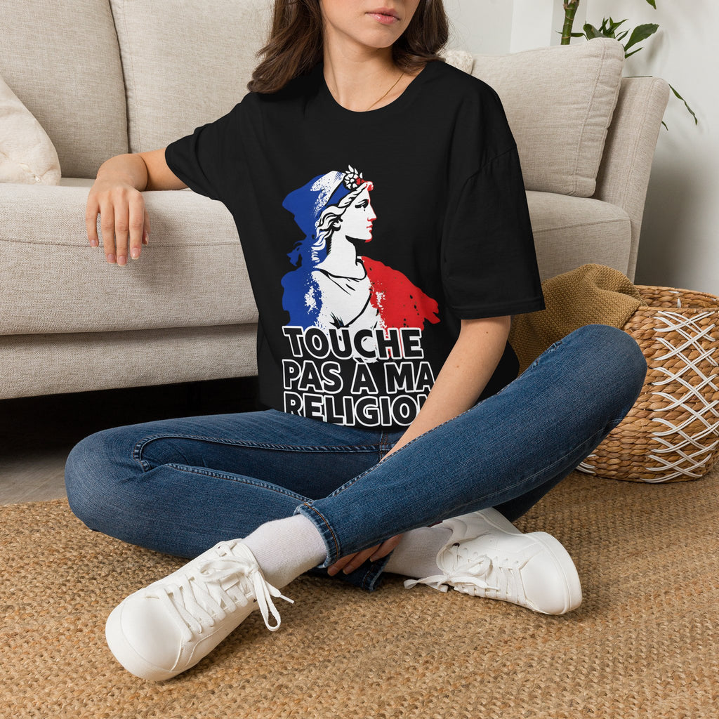 T-shirt graphique — Marianne française « Touche pas à ma religion » - LUMÏA