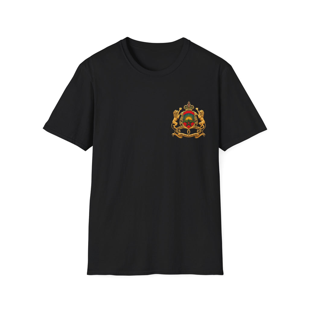Moroccan Coat of Arms Chest T‑Shirt — Vintage Morocco Crest Tee