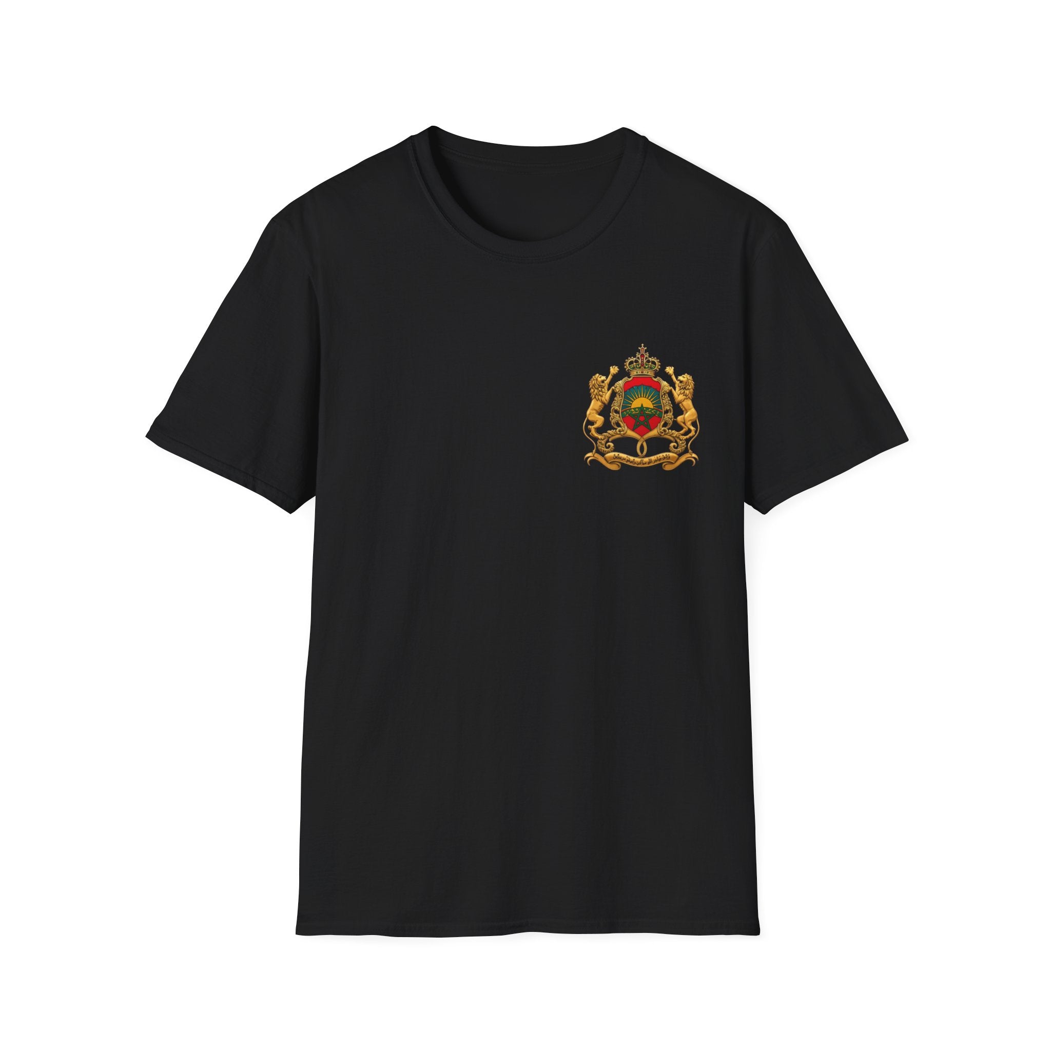 Moroccan Coat of Arms Chest T‑Shirt — Vintage Morocco Crest Tee