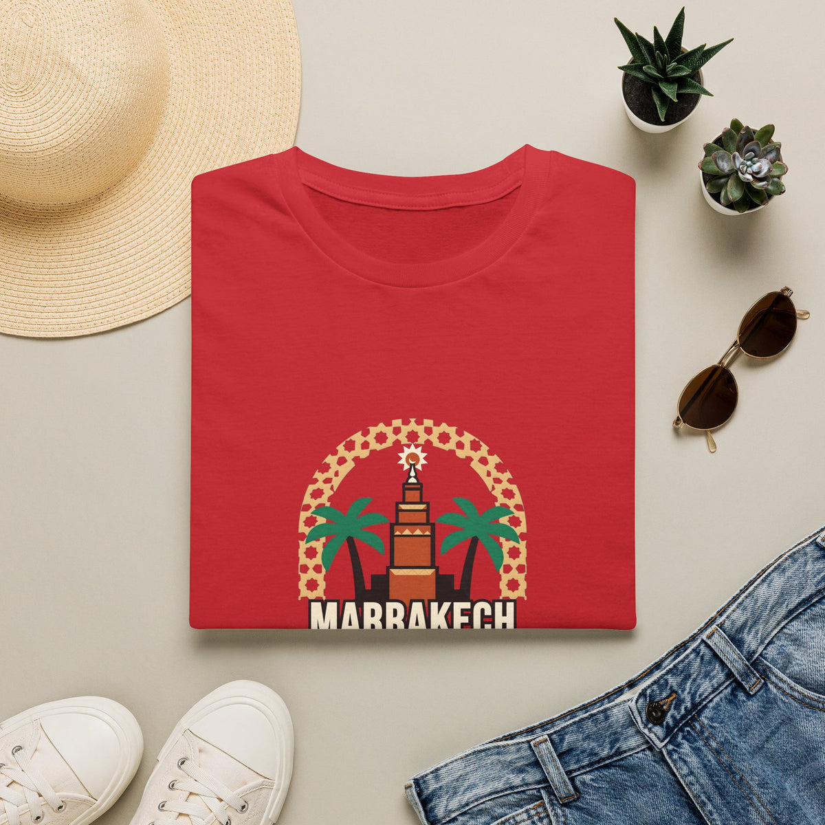 T-shirt Marrakech Palmiers — Souvenir de voyage au Maroc - LUMÏA