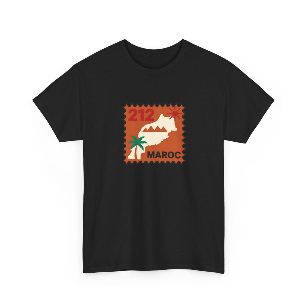 T-shirt Timbre Maroc 212 — Style voyage vintage