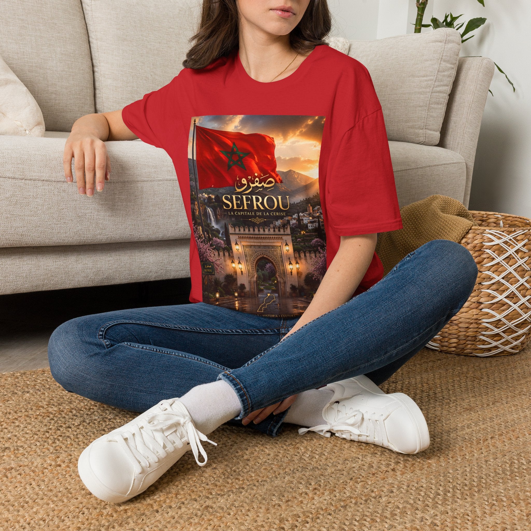 Sefrou Flag T-Shirt — Moroccan City Pride Tee