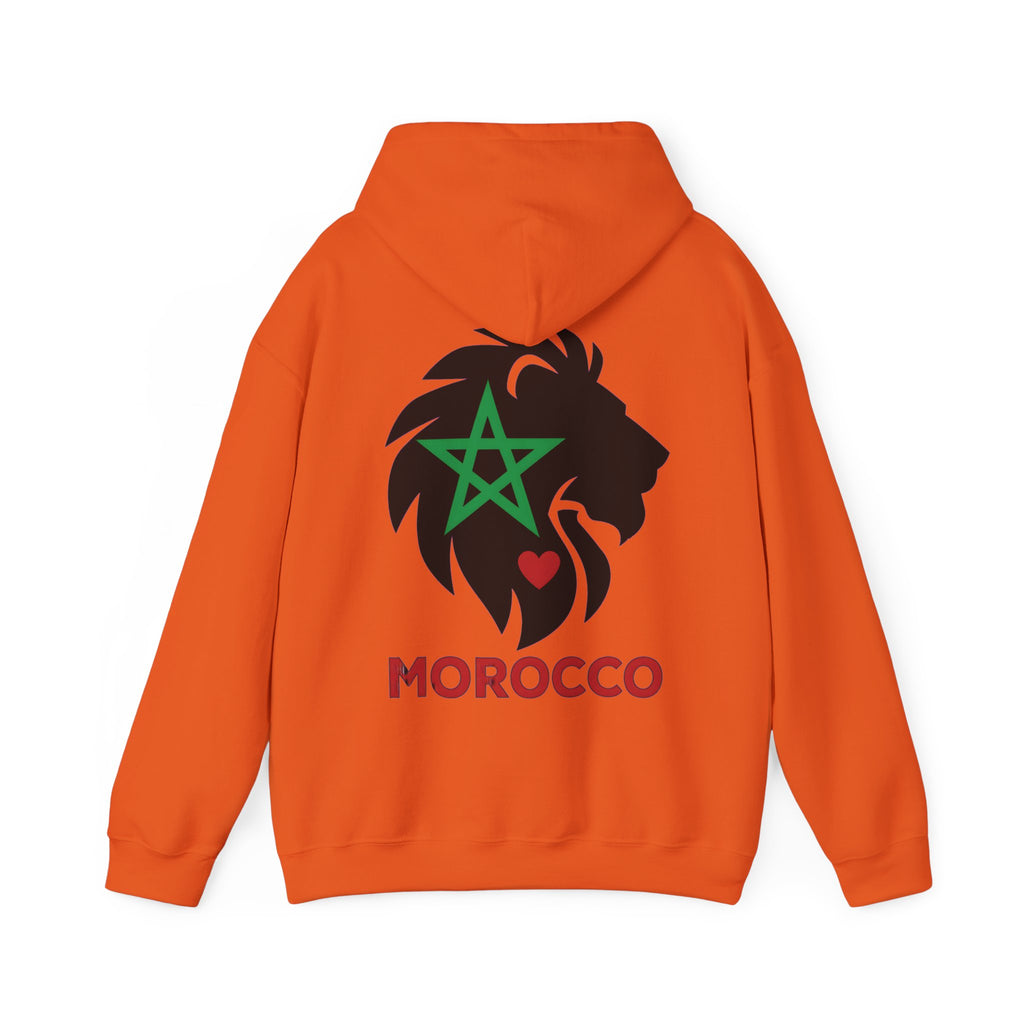 Sweat à capuche Lion du Maroc – Étoile verte et cœur rouge - LUMÏA