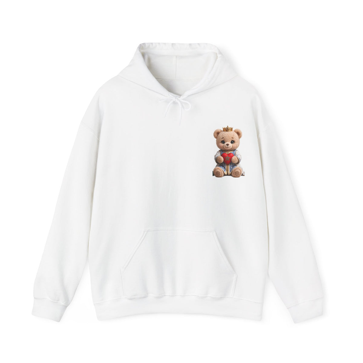 Teddy Bear Hoodie — Cute Crowned Bear Holding Heart Pullover - LUMÏA