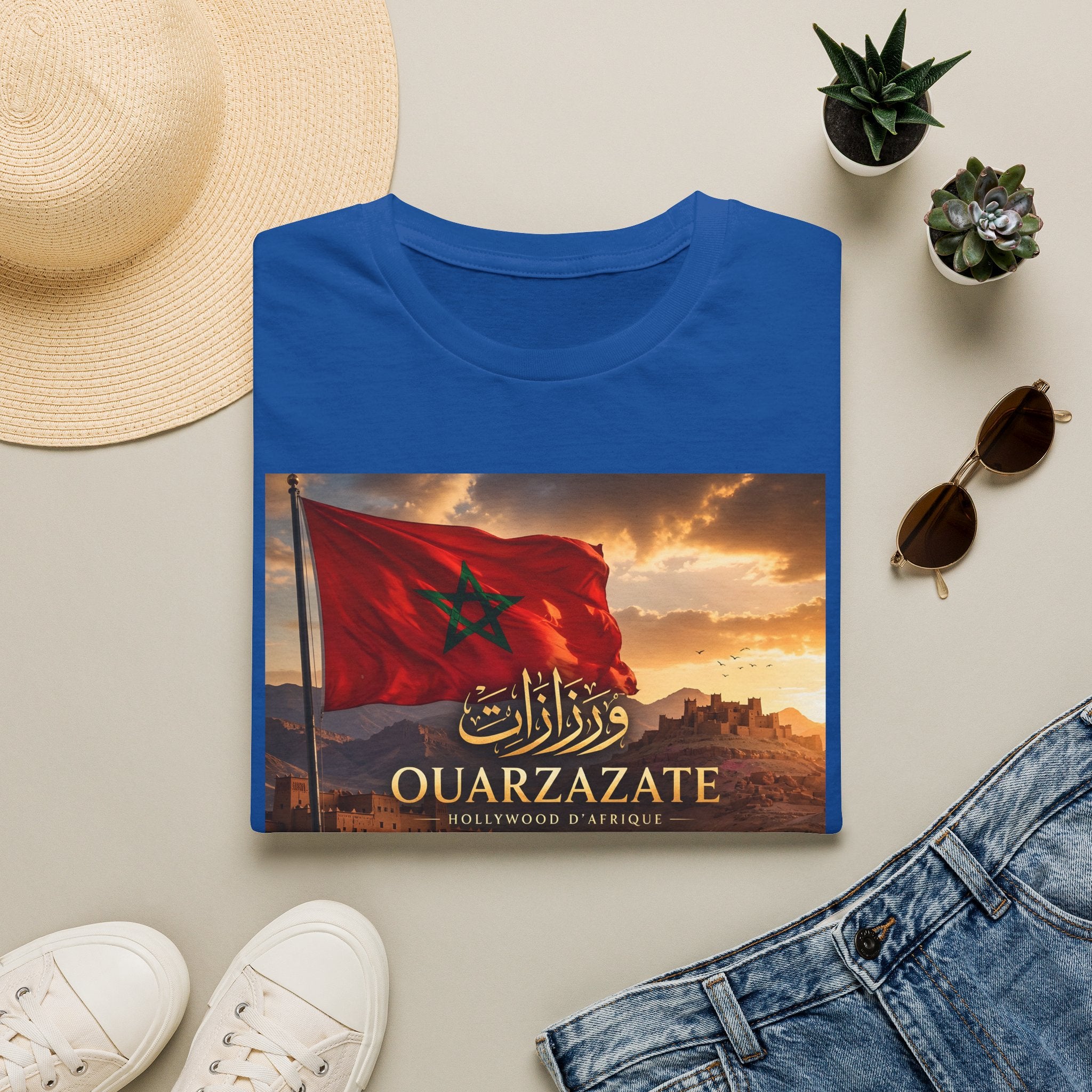 Ouarzazate T-Shirt — Hollywood d'Afrique Moroccan Flag Graphic Tee - LUMÏA