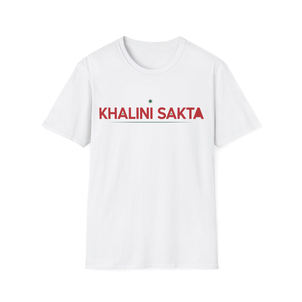 Khalini Sakta T‑Shirt — Bold Red Text Graphic Tee