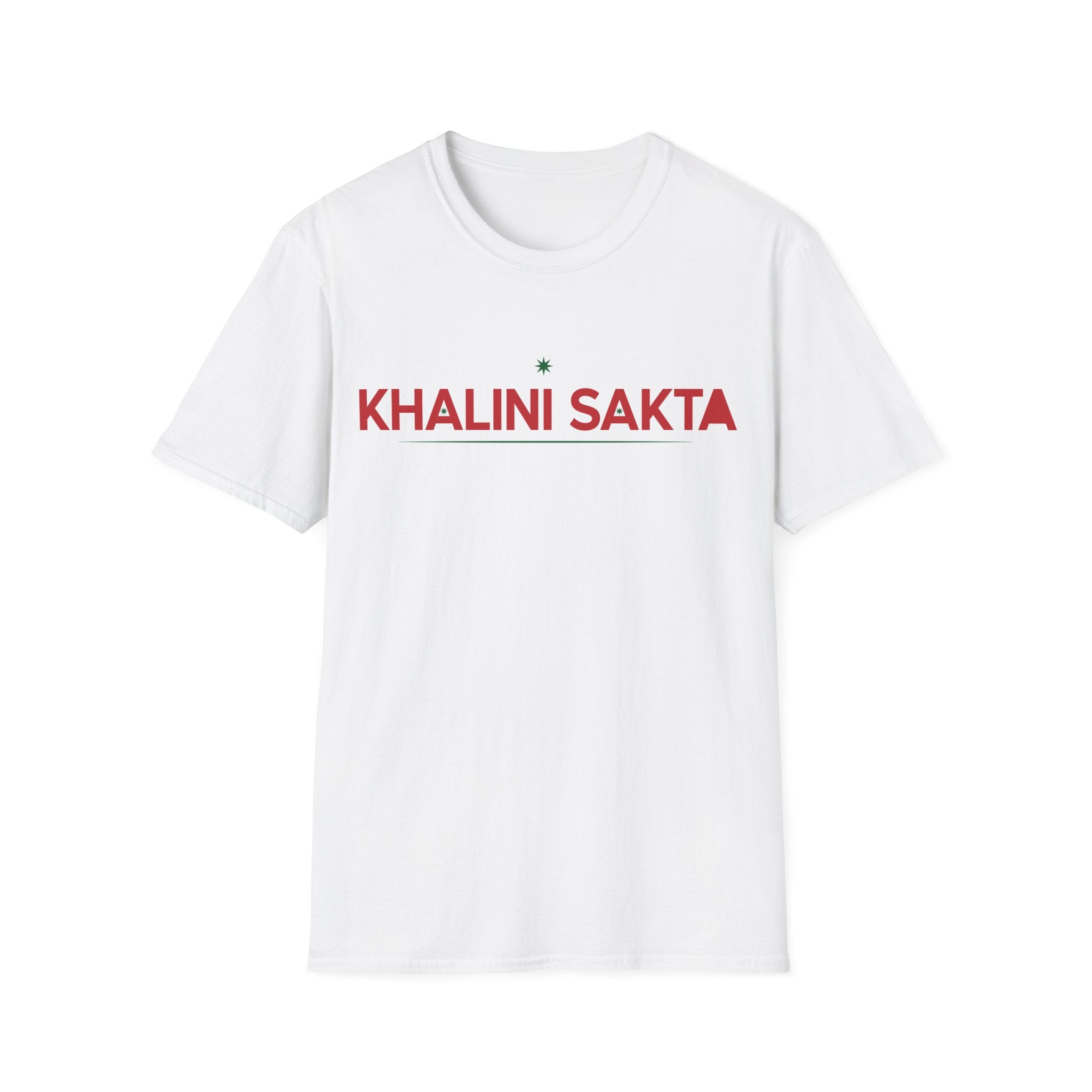 Khalini Sakta T‑Shirt — Bold Red Text Graphic Tee