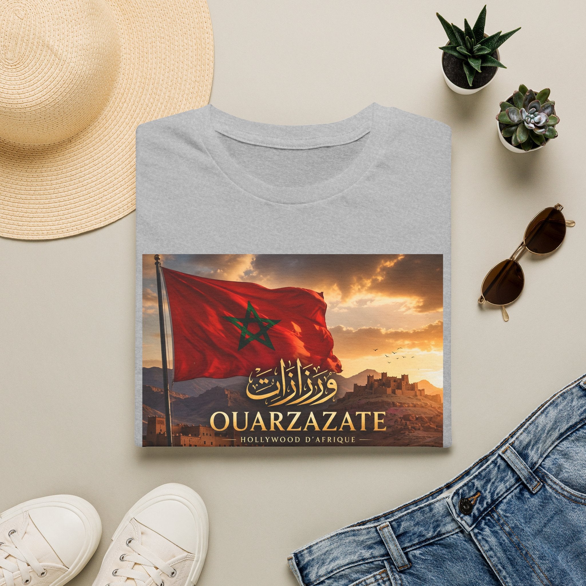 Ouarzazate T-Shirt — Hollywood d'Afrique Moroccan Flag Graphic Tee - LUMÏA