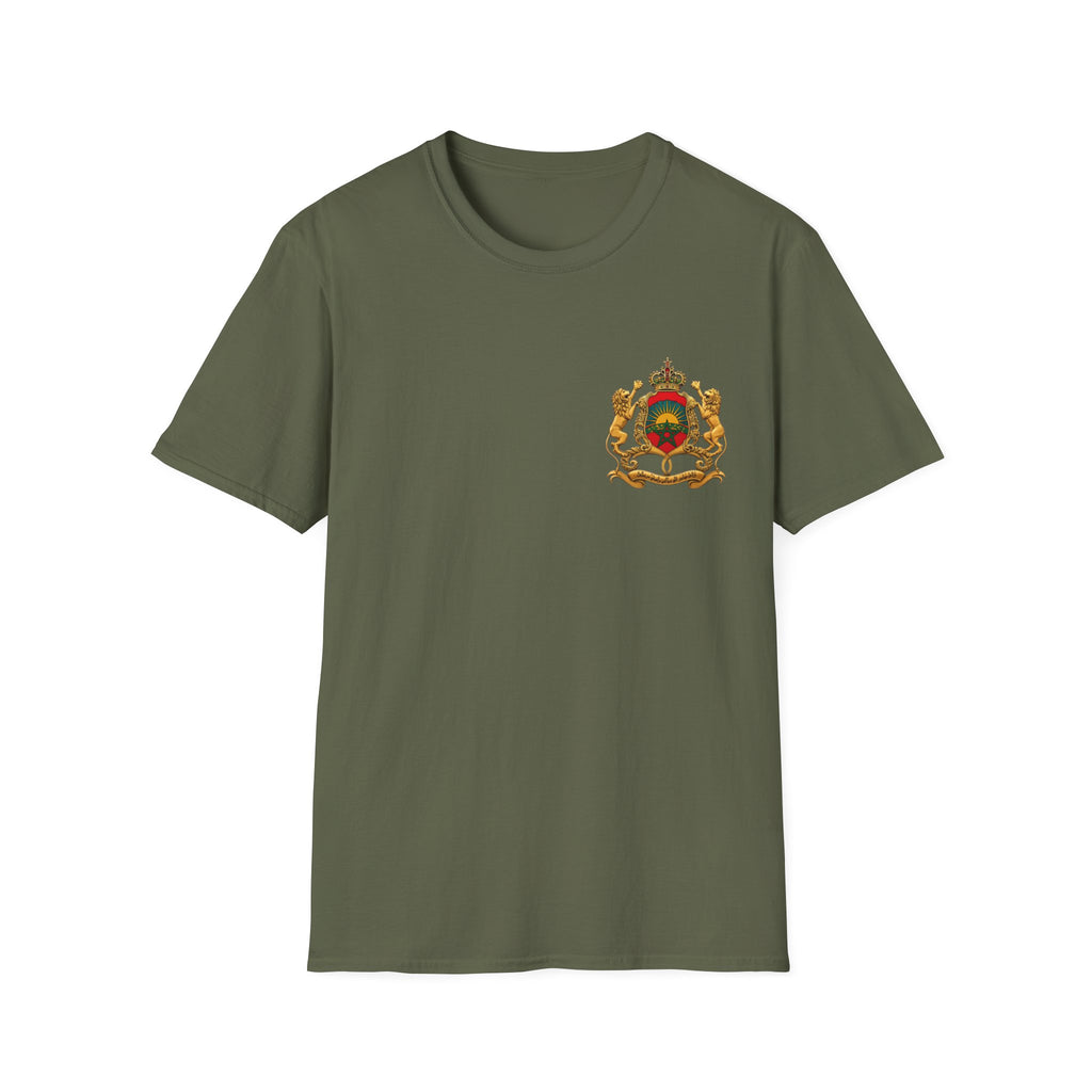 Moroccan Coat of Arms Chest T‑Shirt — Vintage Morocco Crest Tee