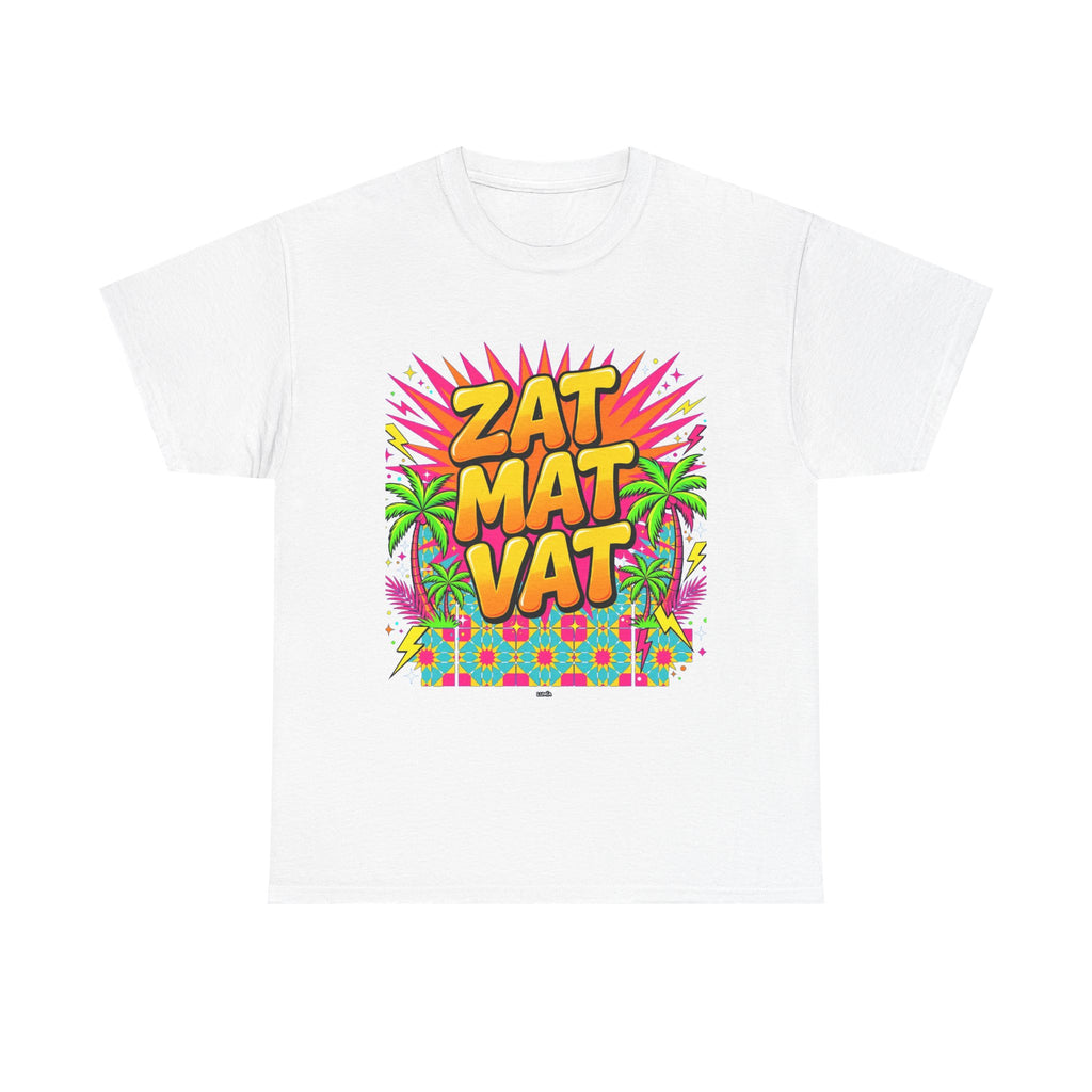 Graphic Tee — 'ZAT MAT VAT' Tropical Retro Palm Beach Shirt
