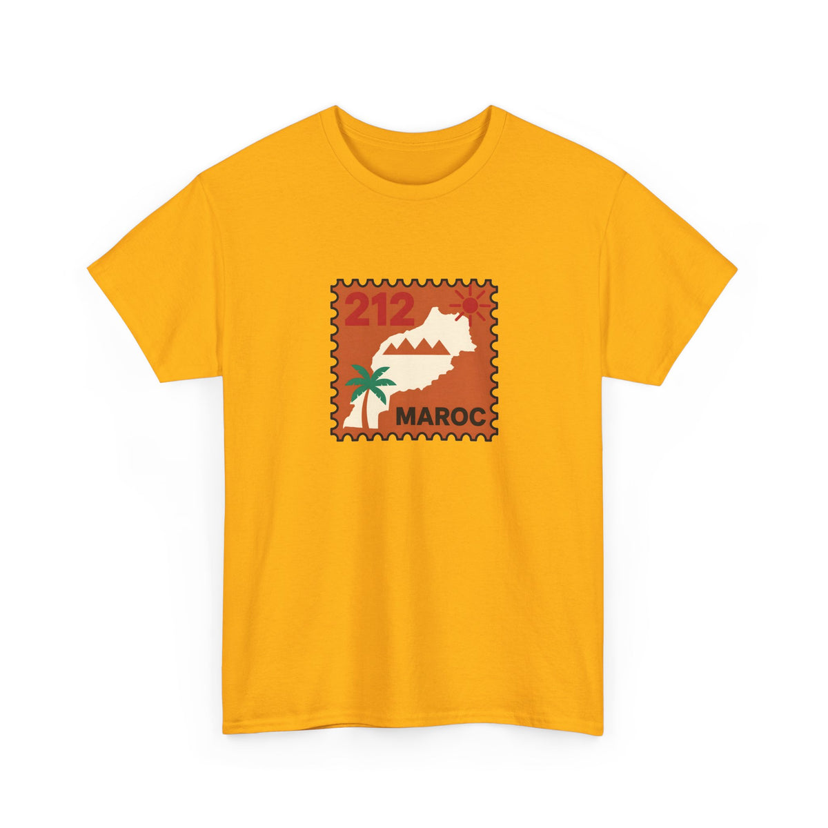 T-shirt Timbre Maroc 212 — Style voyage vintage