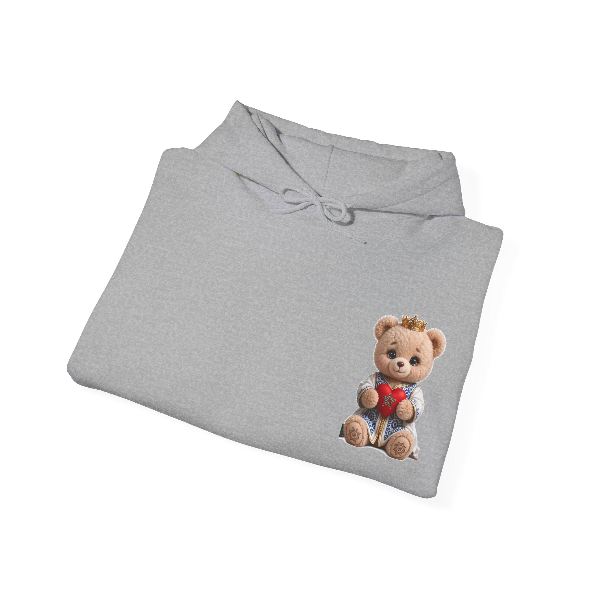 Teddy Bear Hoodie — Cute Crowned Bear Holding Heart Pullover - LUMÏA