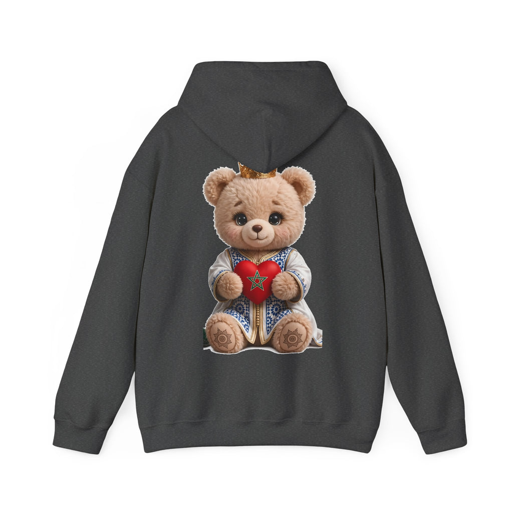 Teddy Bear Hoodie — Cute Crowned Bear Holding Heart Pullover - LUMÏA