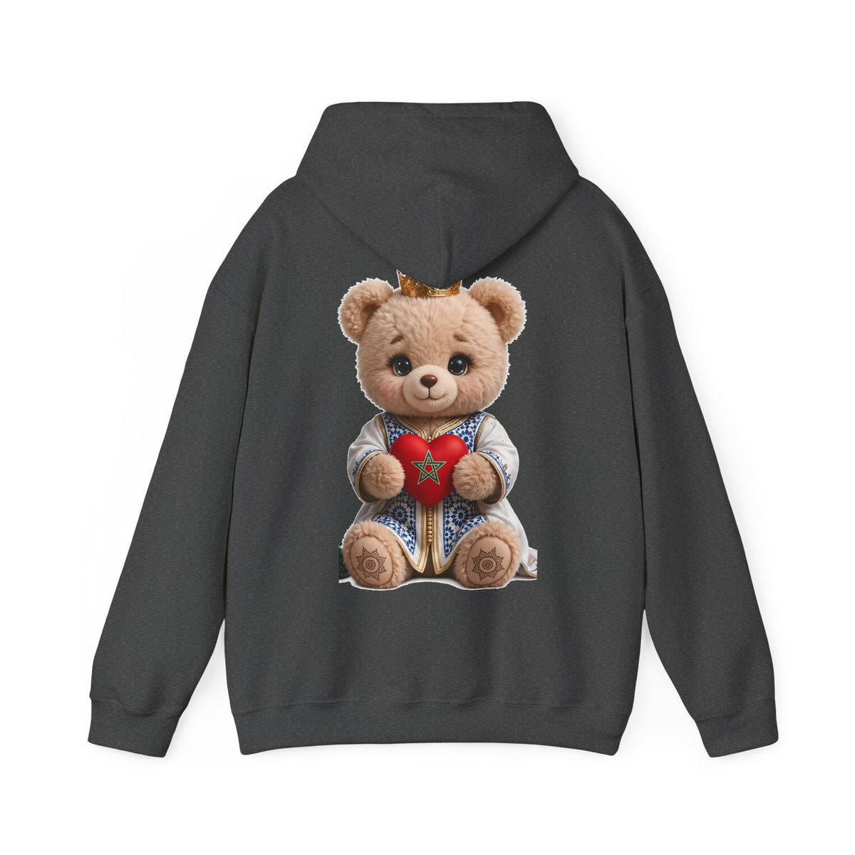 Teddy Bear Hoodie — Cute Crowned Bear Holding Heart Pullover - LUMÏA