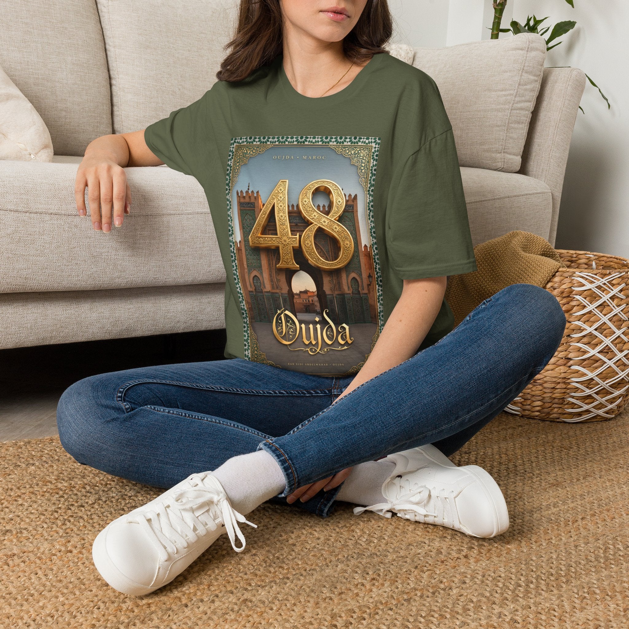 48 Oujda Souvenir T-Shirt — Vintage Moroccan Cityscape Tee
