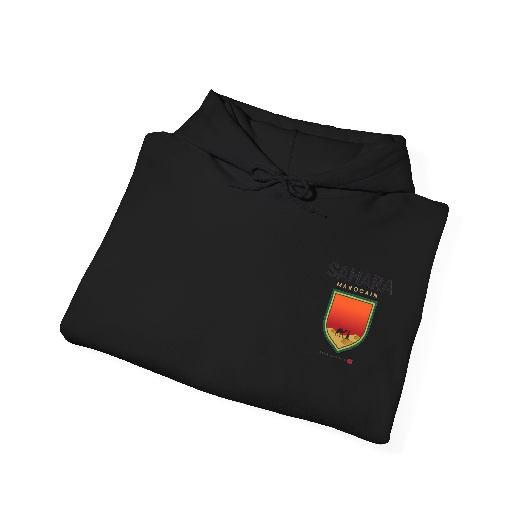 Sahara Marocain Hoodie — Desert Crest Graphic Pullover - LUMÏA