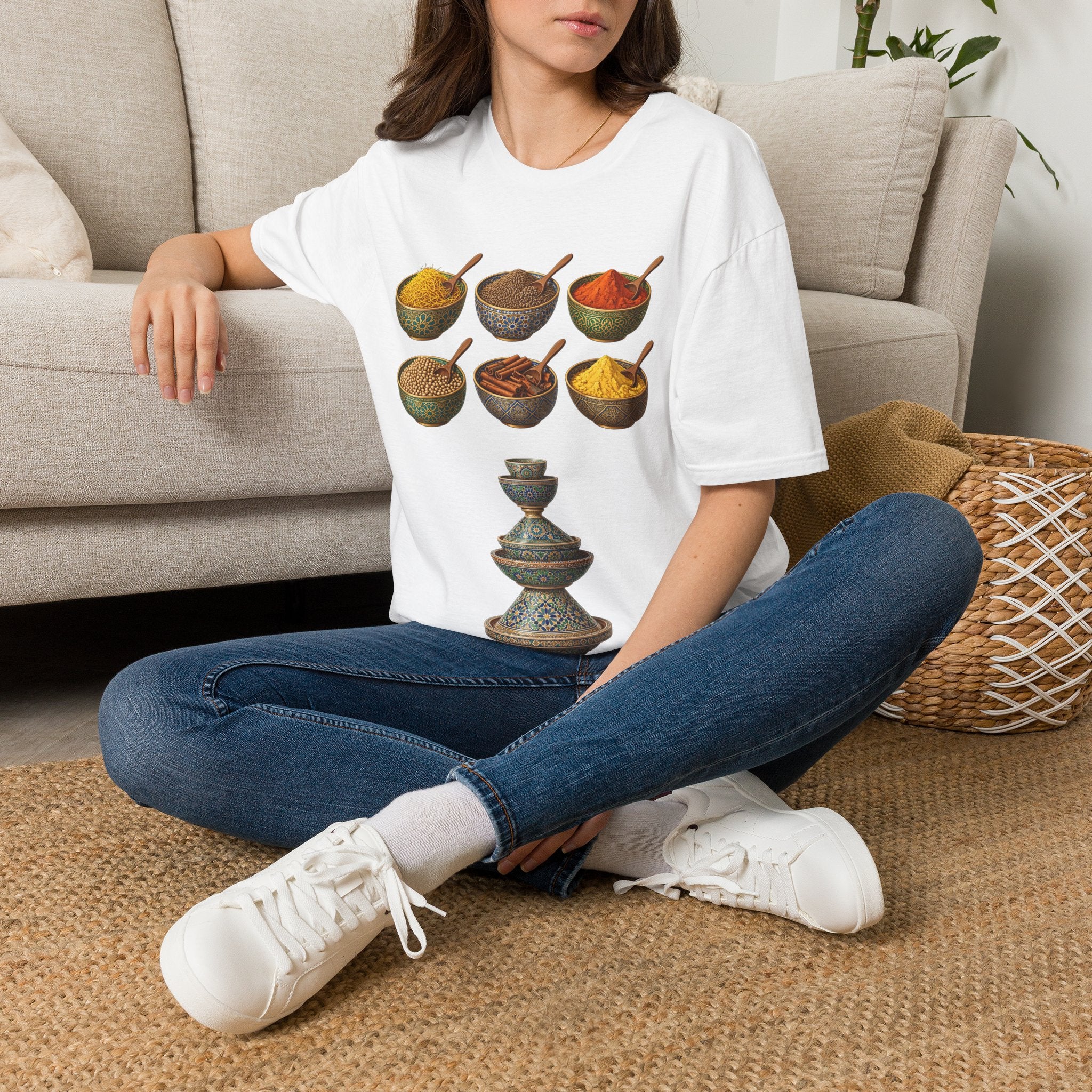 Spice Bowls T-Shirt — Vintage Culinary Herb & Spice Illustration Tee