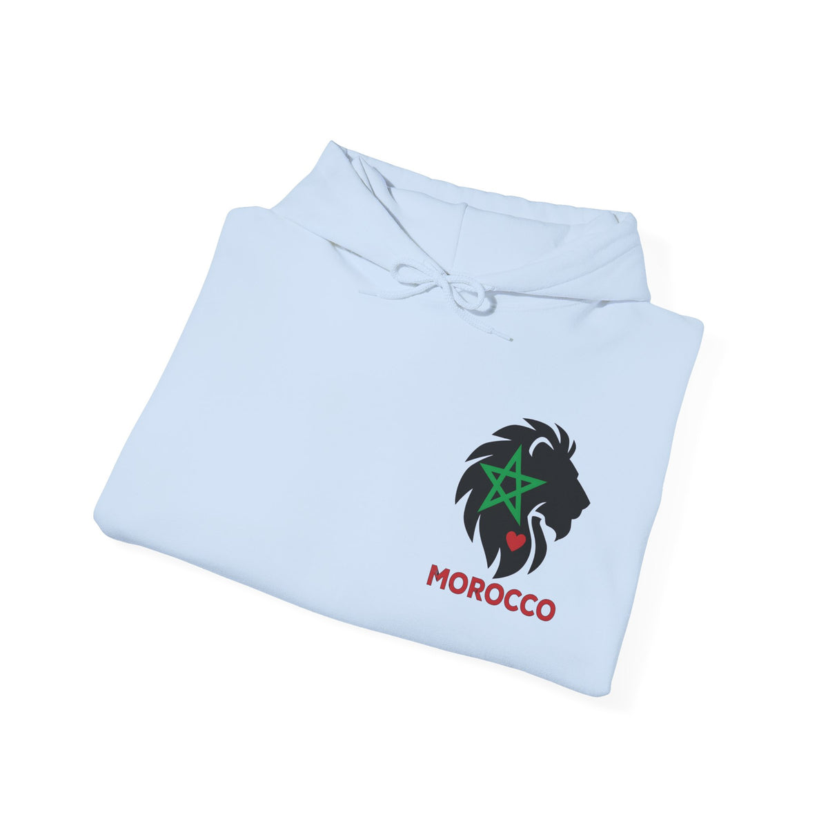 Sweat à capuche Lion du Maroc – Étoile verte et cœur rouge - LUMÏA