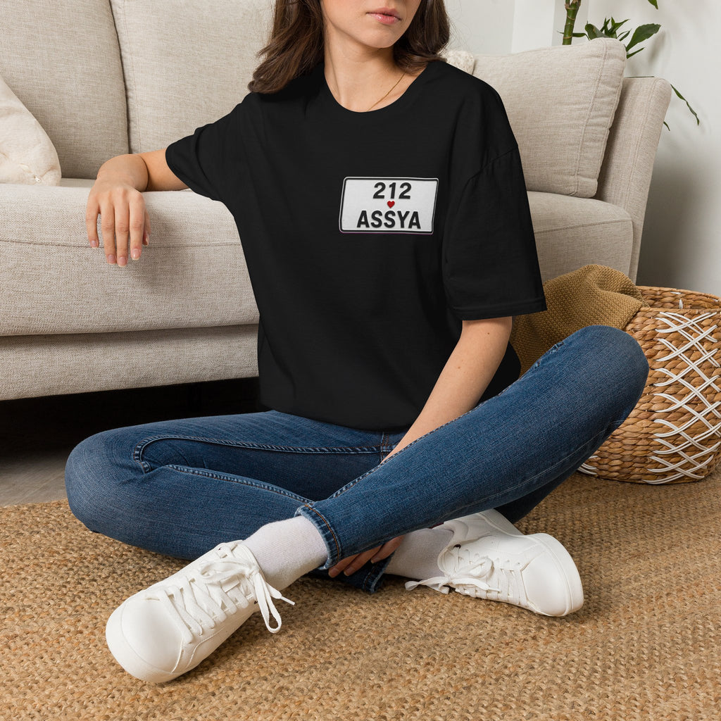 212 Assya Nameplate T‑Shirt — Personalized City Number Tee - LUMÏA