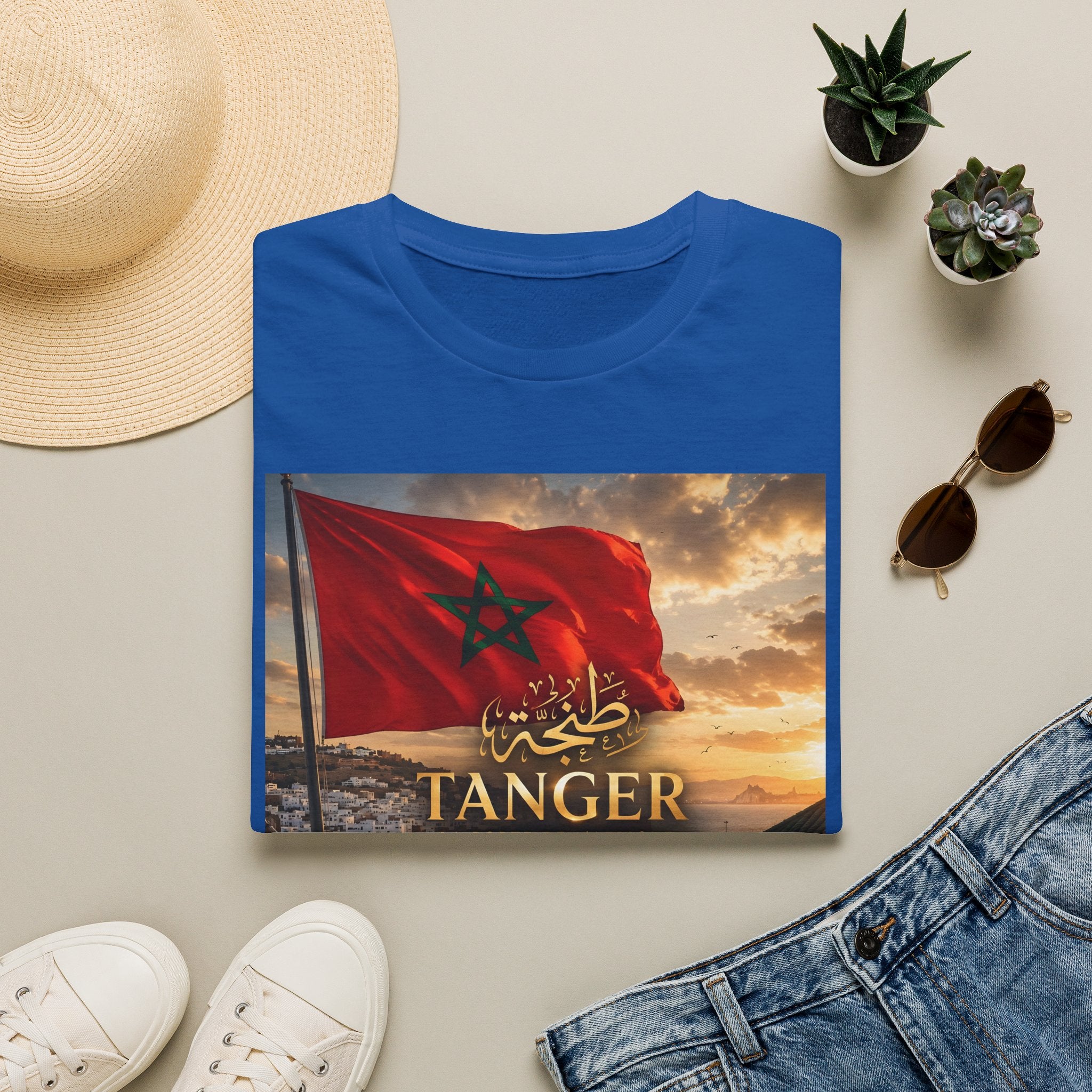 Tanger Flag T‑Shirt — Moroccan Sunset Graphic Tee - LUMÏA