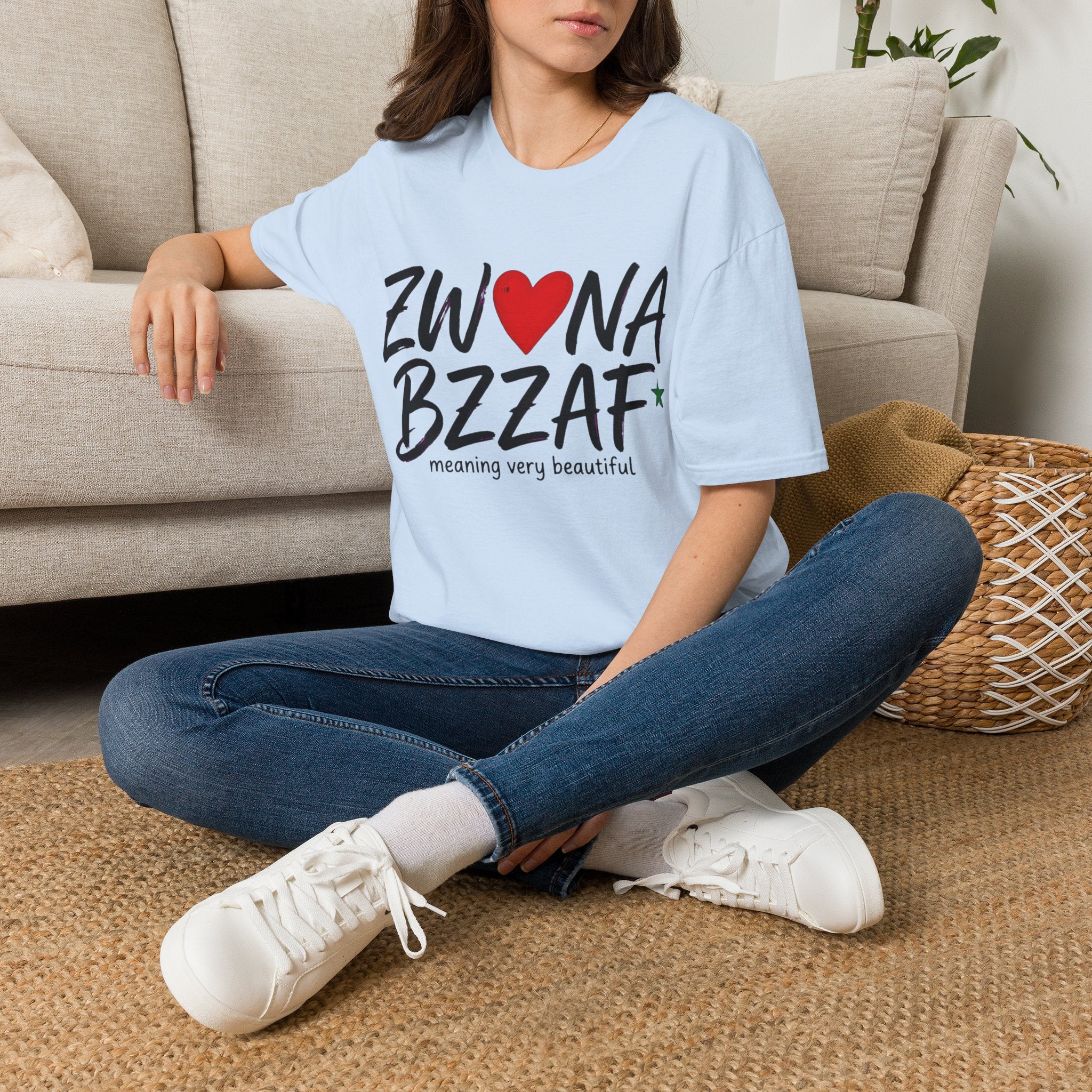 T-Shirt — Zwna Bzzaf Heart Logo Tee (Meaning: Very Beautiful)