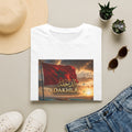 Dakhla Morocco Flag Sunset T-Shirt — Arabic Script Coastal Travel Tee