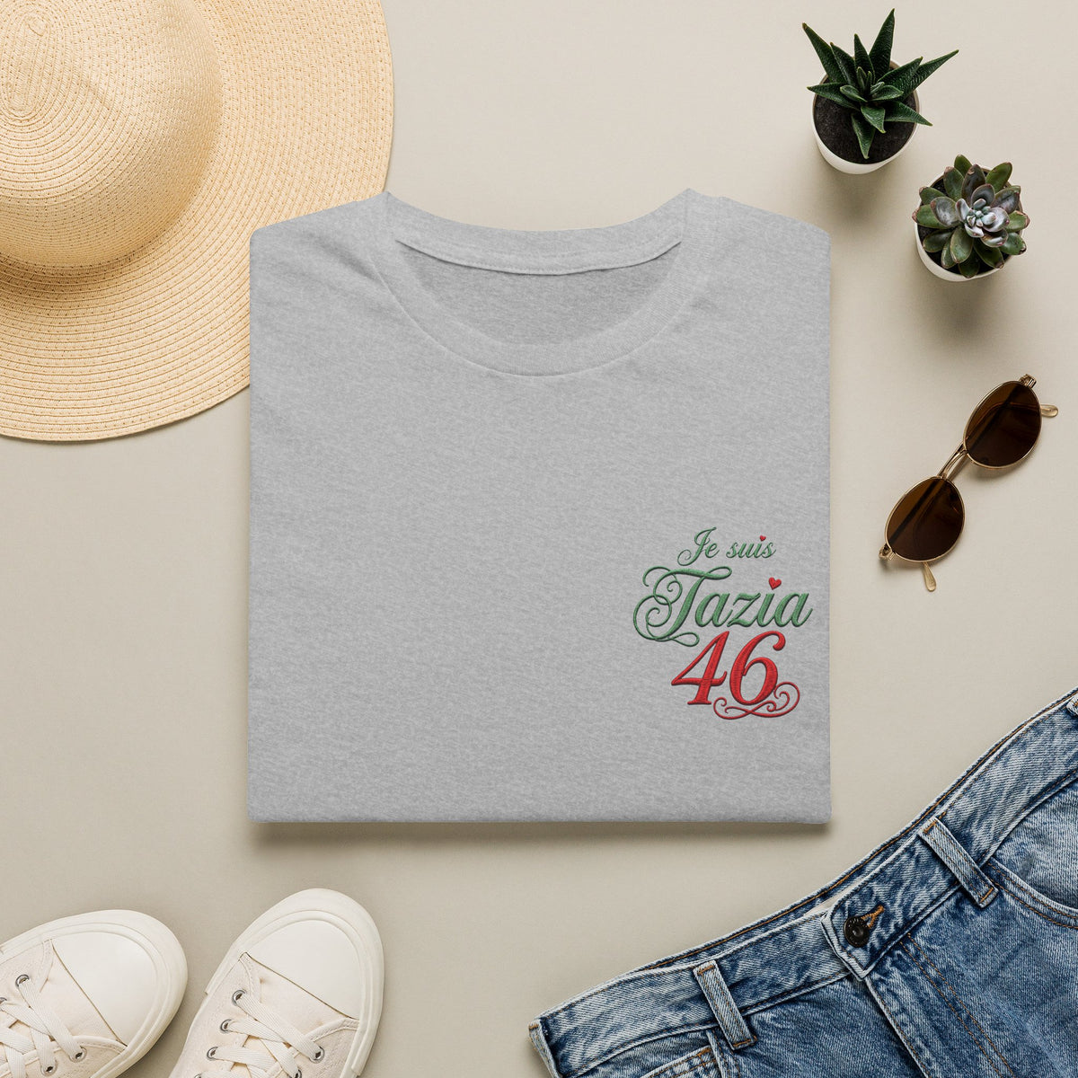 T-Shirt « Je suis Tazia 46 » — Tee Casual Français-Arabe LUMÏA - LUMÏA