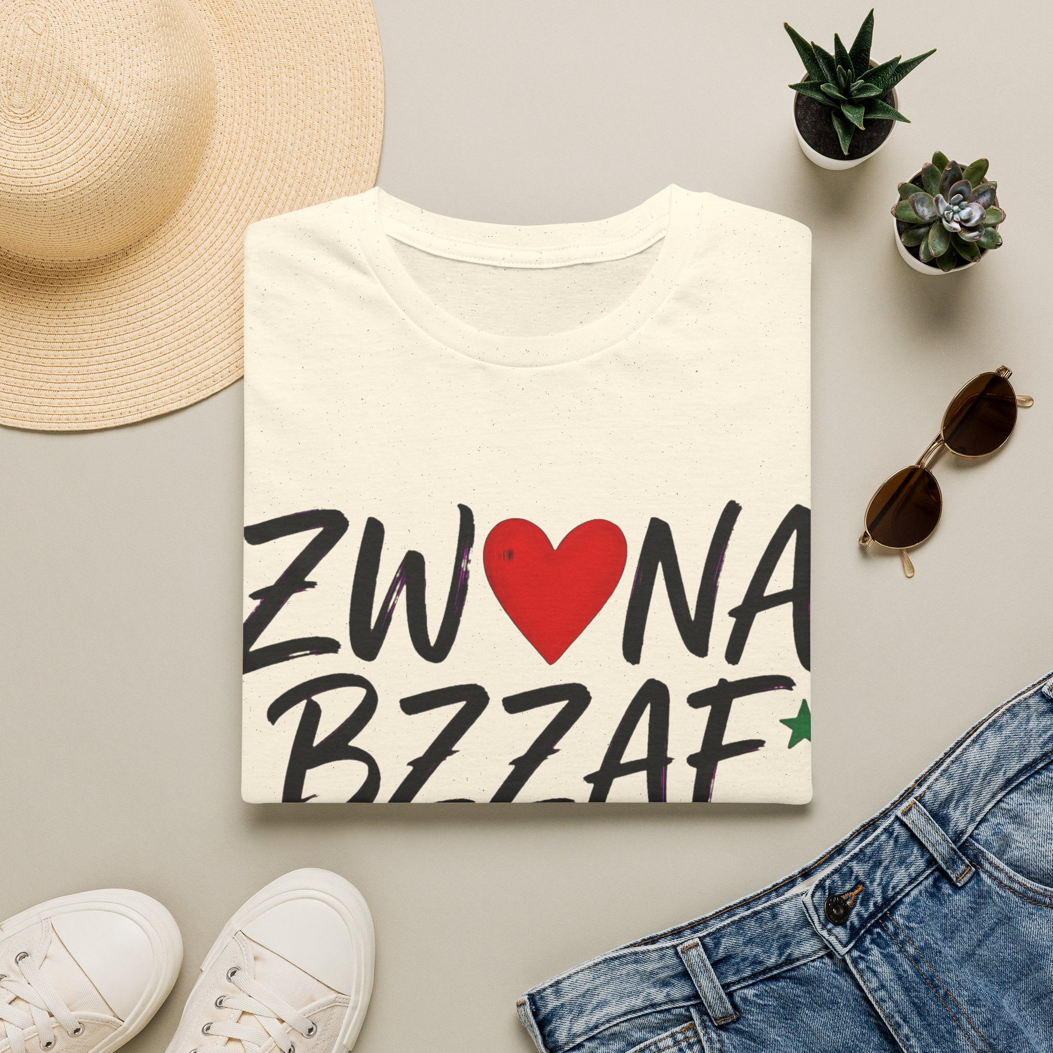 T-Shirt — Zwna Bzzaf Heart Logo Tee (Meaning: Very Beautiful) - LUMÏA
