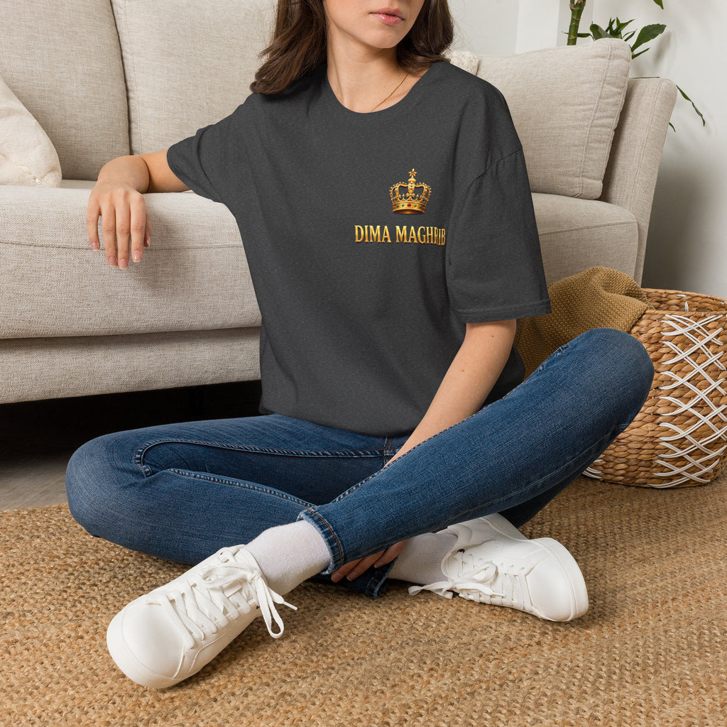 Crown Name T‑Shirt — "Dima Maghre" Embroidered Royal Chest Tee