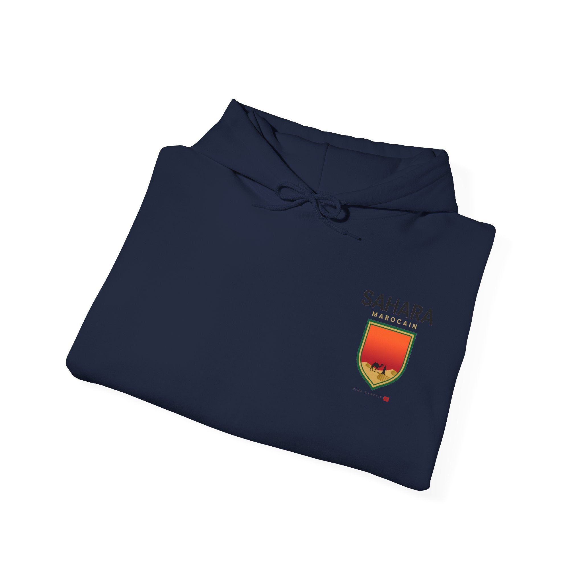Sahara Marocain Hoodie — Desert Crest Graphic Pullover - LUMÏA