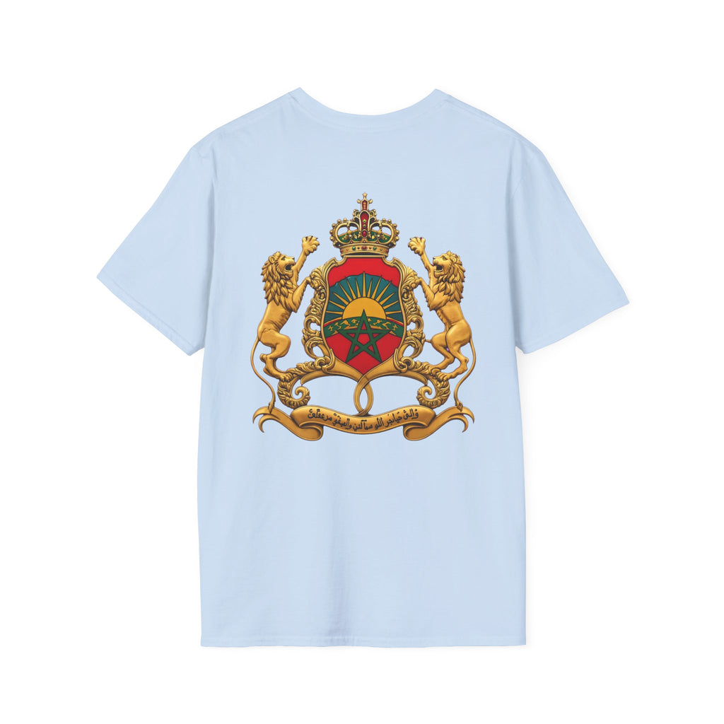 Moroccan Coat of Arms Chest T‑Shirt — Vintage Morocco Crest Tee