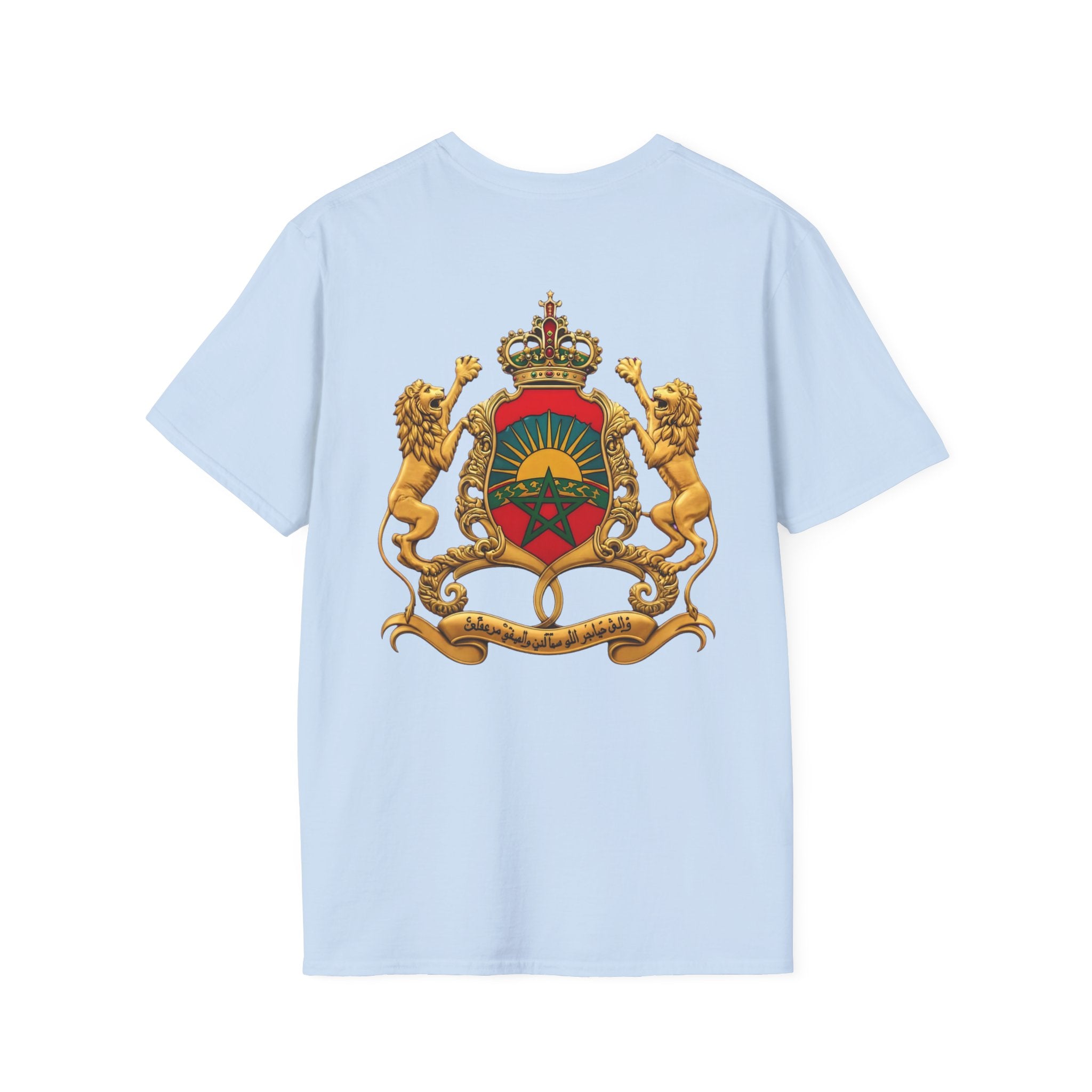 Moroccan Coat of Arms Chest T‑Shirt — Vintage Morocco Crest Tee