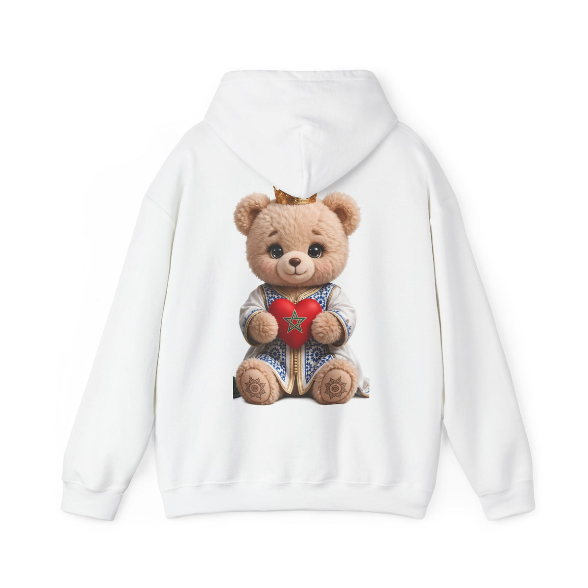 Teddy Bear Hoodie — Cute Crowned Bear Holding Heart Pullover - LUMÏA