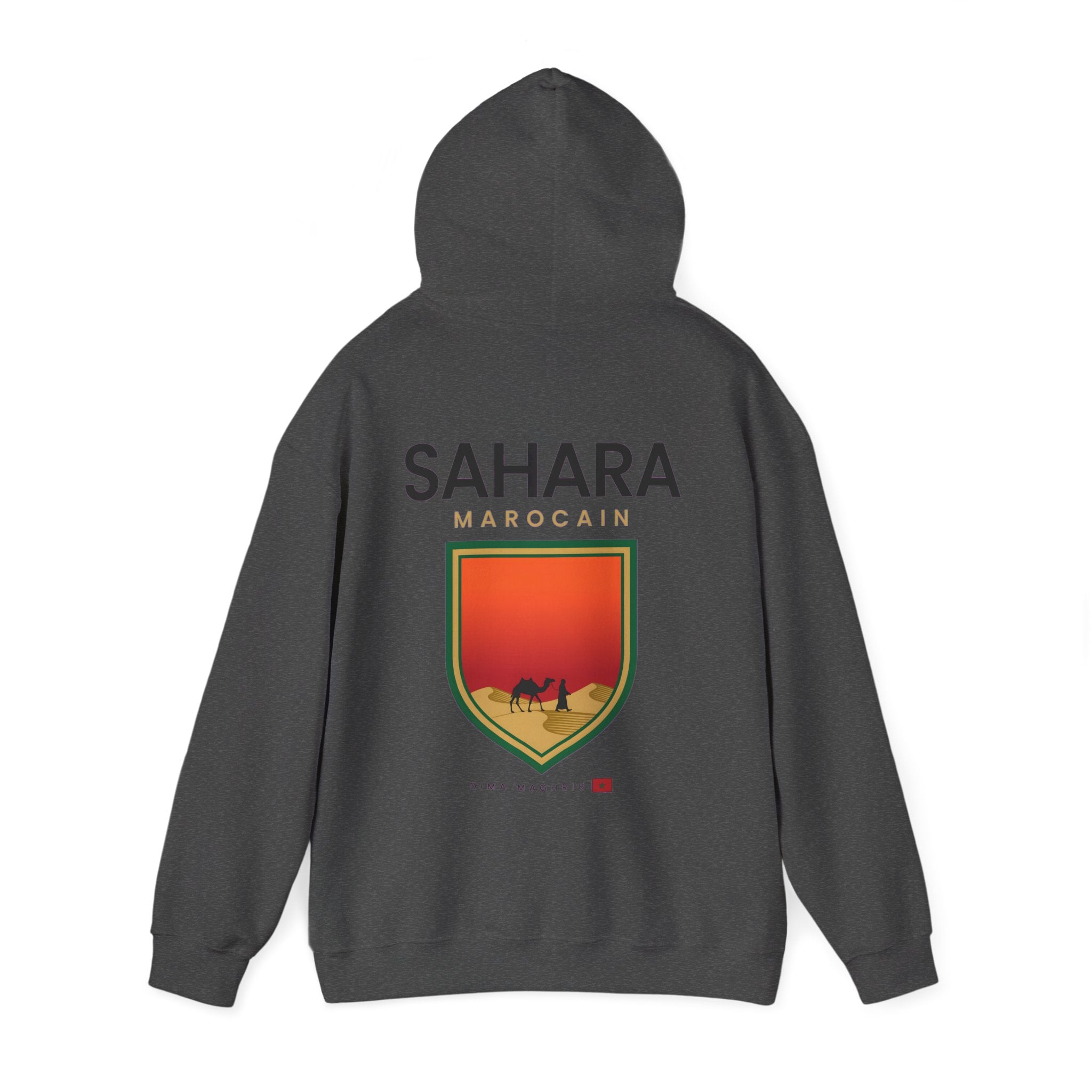 Sahara Marocain Hoodie — Desert Crest Graphic Pullover - LUMÏA
