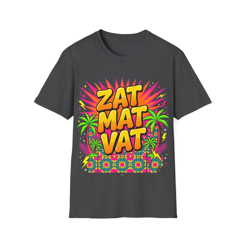 Zat Mat Vat Tropical Pop T-Shirt — Bright Hawaiian Graphic Tee - LUMÏA