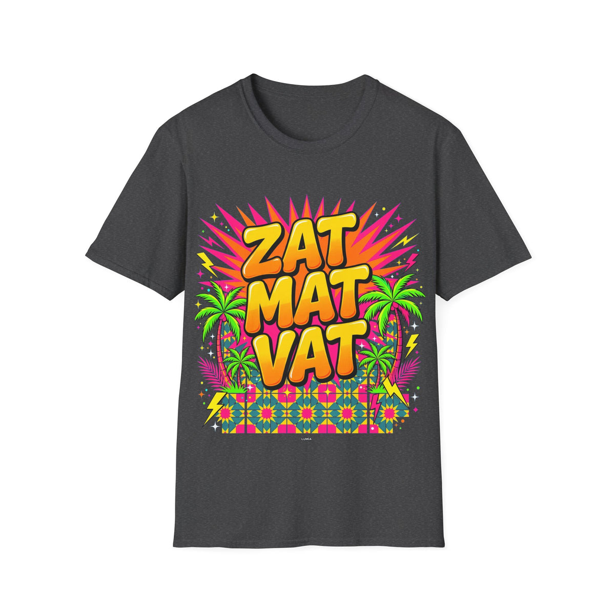Zat Mat Vat Tropical Pop T-Shirt — Bright Hawaiian Graphic Tee - LUMÏA