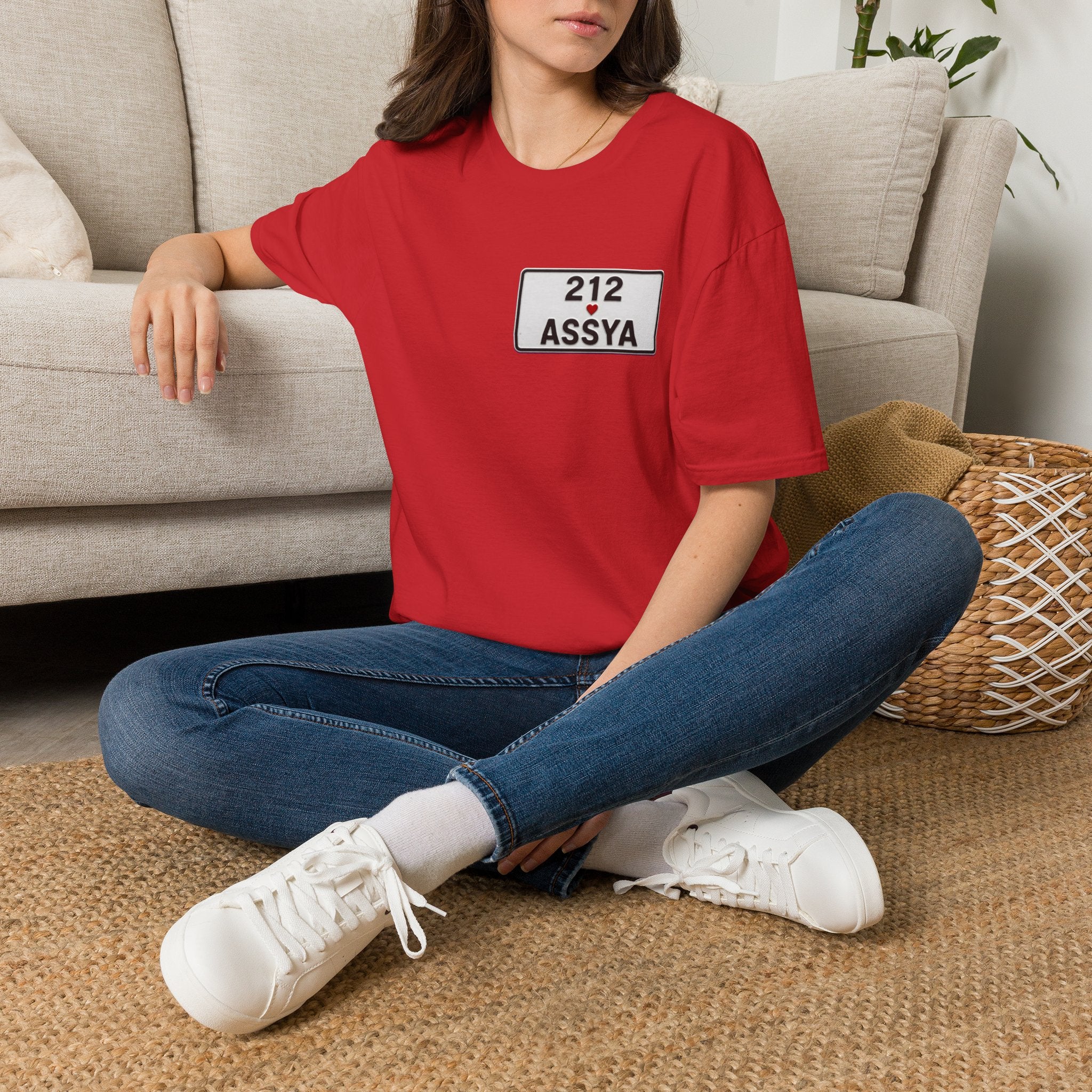 212 Assya Nameplate T‑Shirt — Personalized City Number Tee - LUMÏA