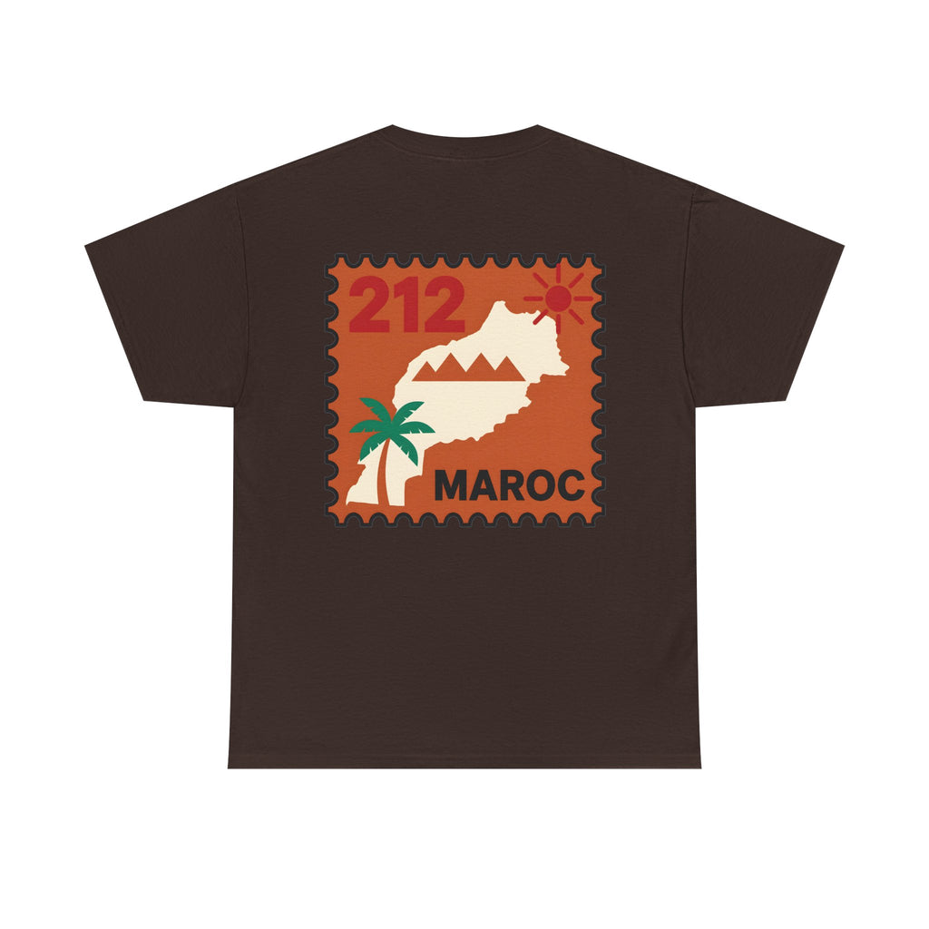 T-shirt Timbre Maroc 212 — Style voyage vintage