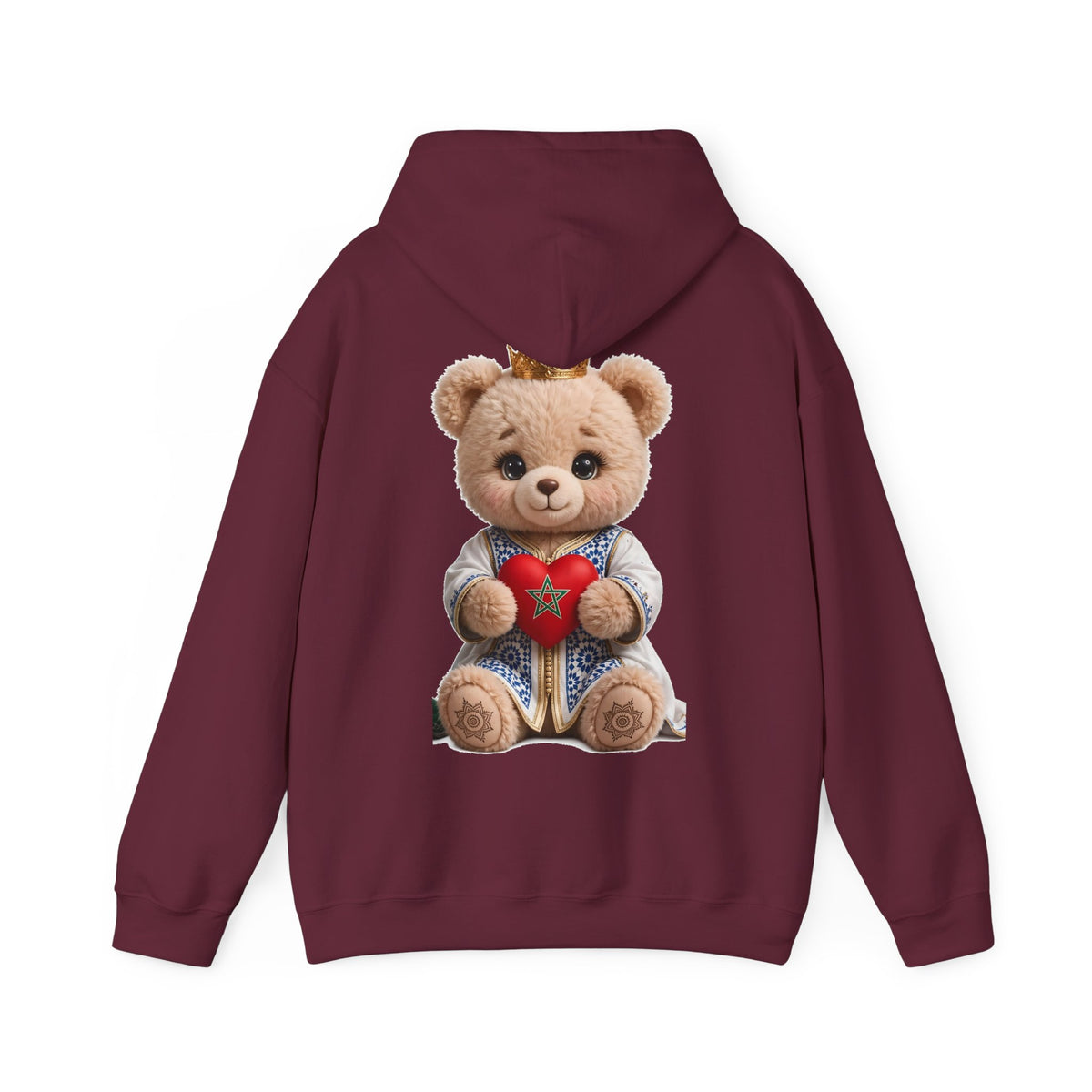 Teddy Bear Hoodie — Cute Crowned Bear Holding Heart Pullover - LUMÏA