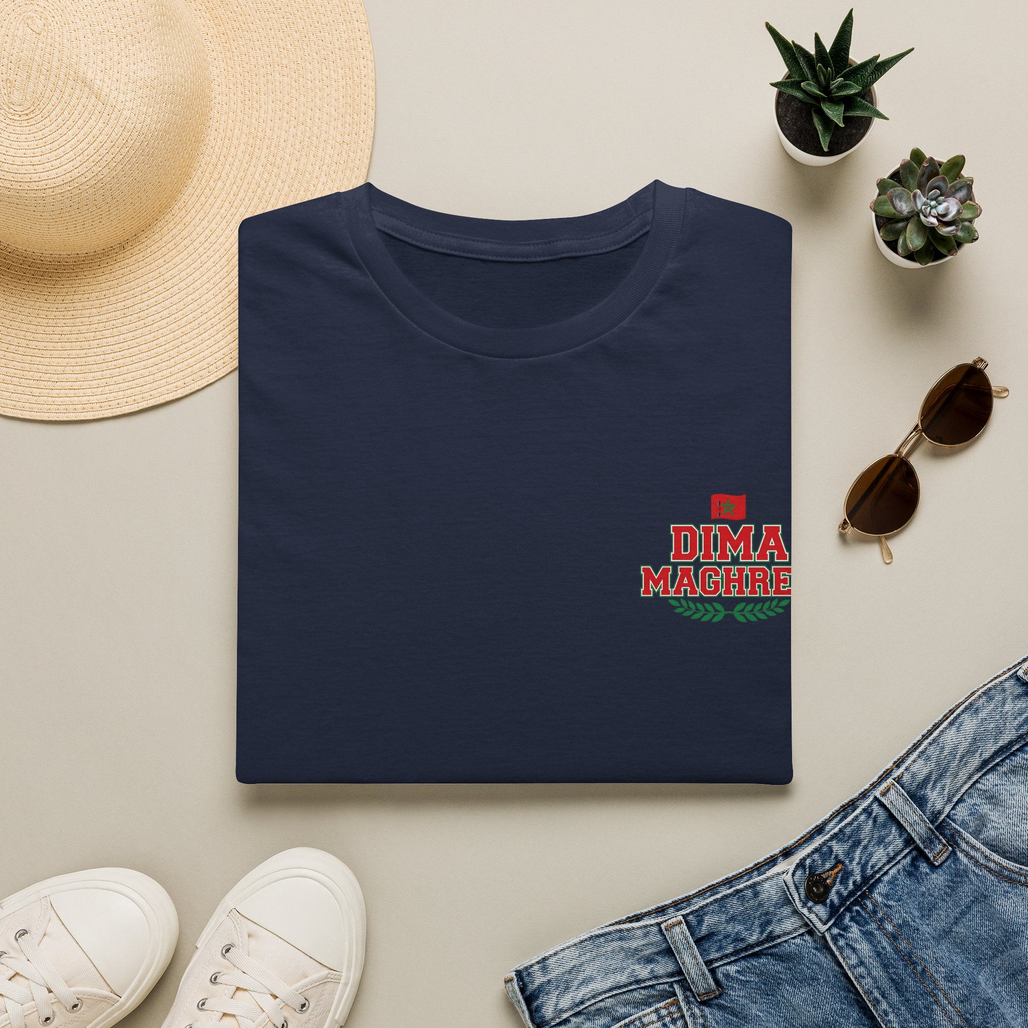 T-Shirt Logo Cœur Dima Maghrib — Fierté Nord-Africaine Casual - LUMÏA