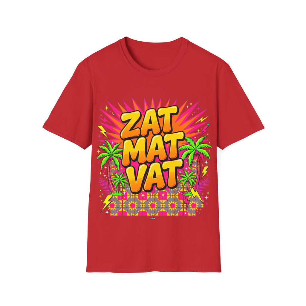 Zat Mat Vat Tropical Pop T-Shirt — Bright Hawaiian Graphic Tee - LUMÏA