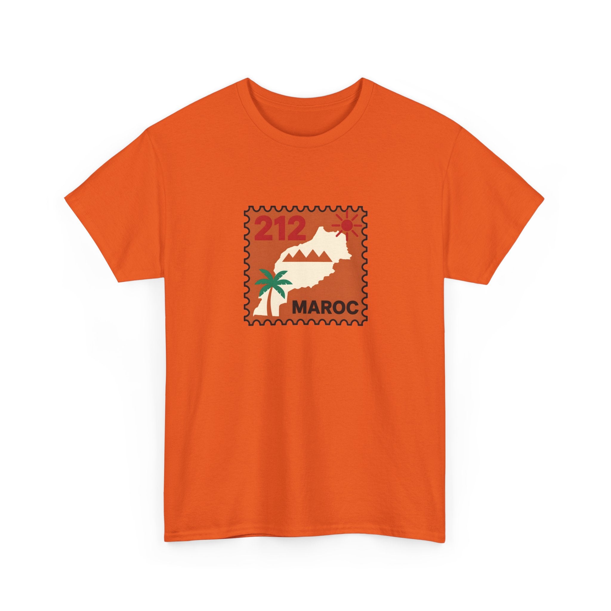 T-shirt Timbre Maroc 212 — Style voyage vintage