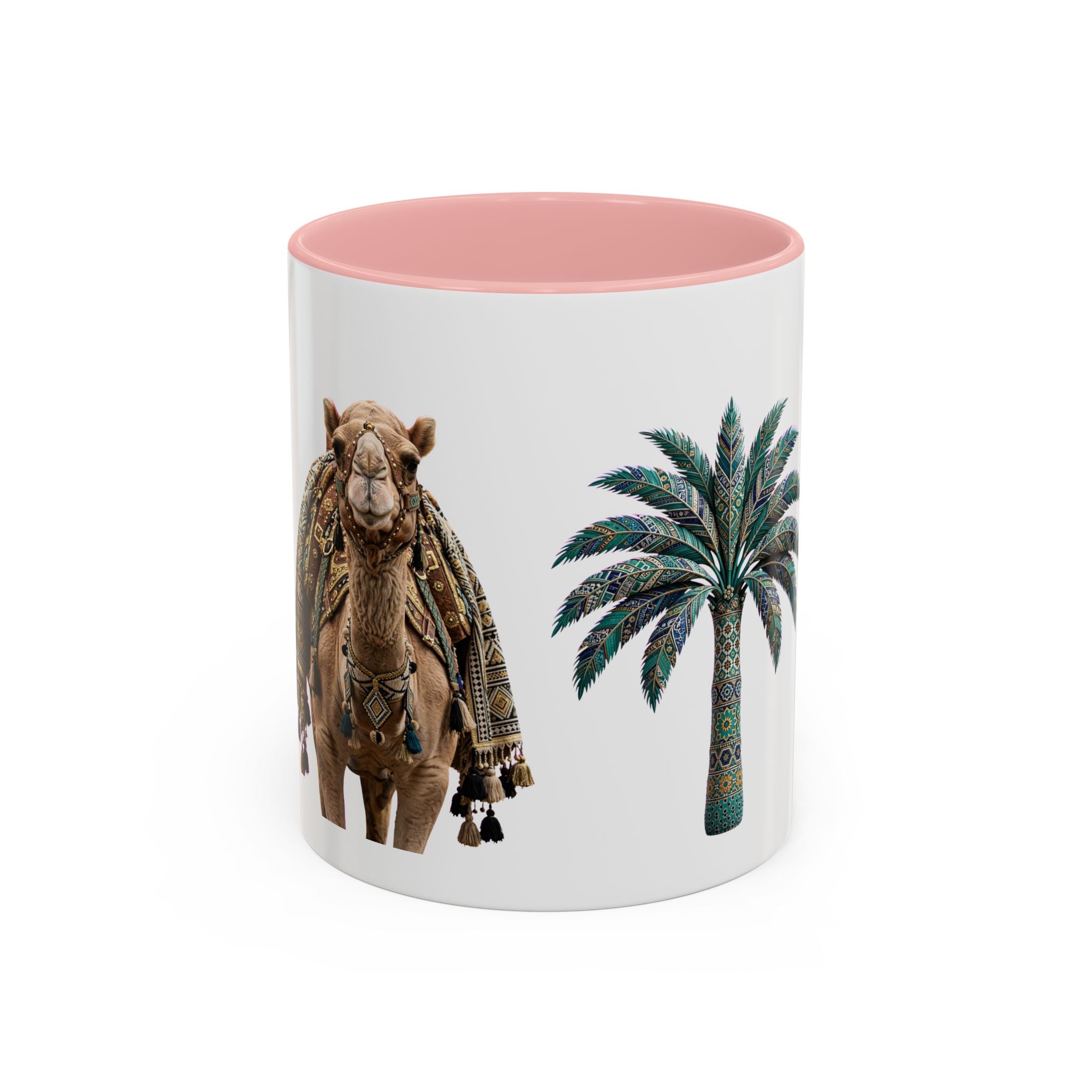 Boho Camel & Palm Accent Coffee Mug – 11/15oz Rustic Desert Travel Tea Cup